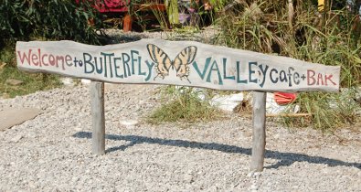 The butterflies welcome us.